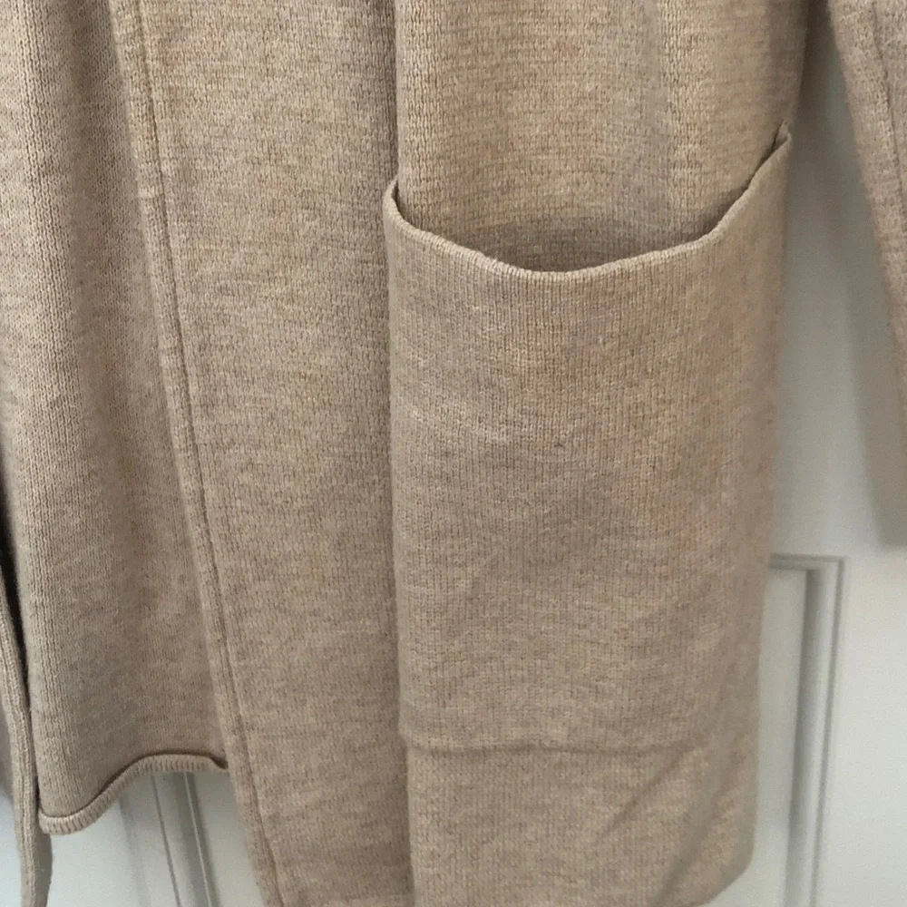 J. Crew Women's Open Front Tan Cardigan with Patch Pockets